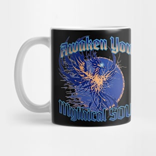 Awaken Your Mythical Soul Blue Phoenix Mug